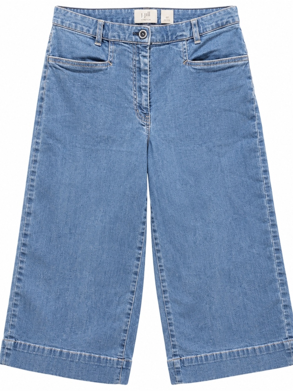 J.Jill Stretch Petite Wide Leg Cropped Jeans 6P Medium Wash Denim - Picture 2 of 11